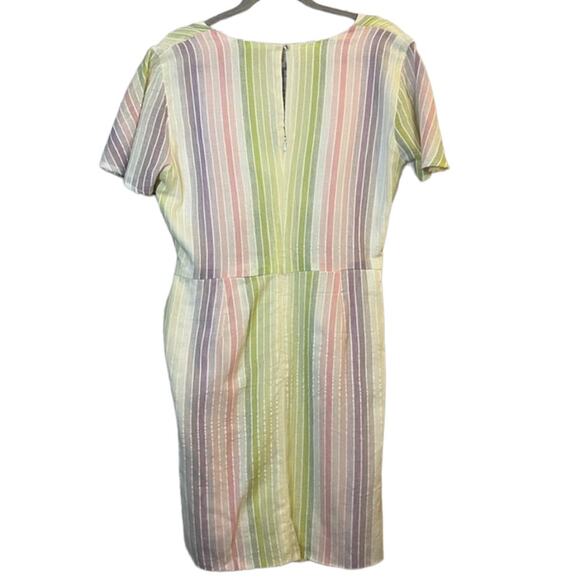 Majorelle Revolve Evelyn Pastel Striped Wrap Mini Dress Cut Out Size XL Like New - Picture 7 of 9